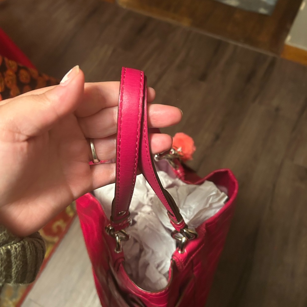 Coach 2009 Gorgeous Magenta Pink Croc-Embossed Women's Bag 🩷💖 - Picture 6 of 9